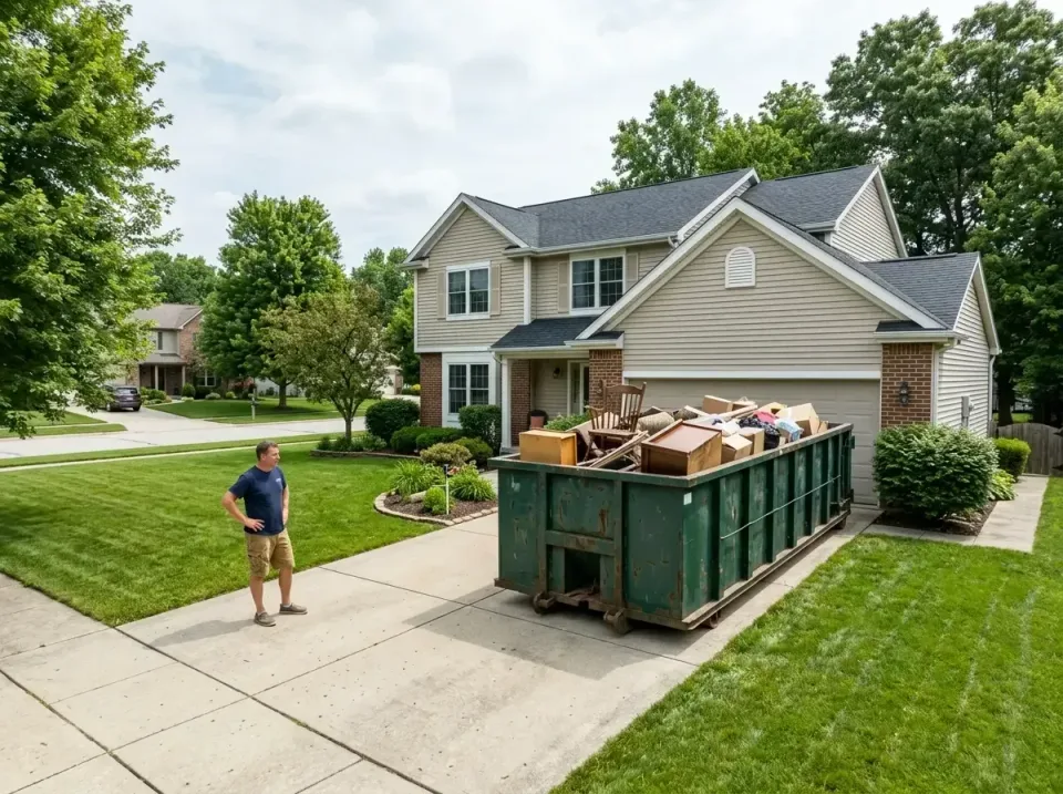 residential-driveway-dumpster-001 — frequently asked questions, Dumpster & Porta Potty Rental in Coral Springs